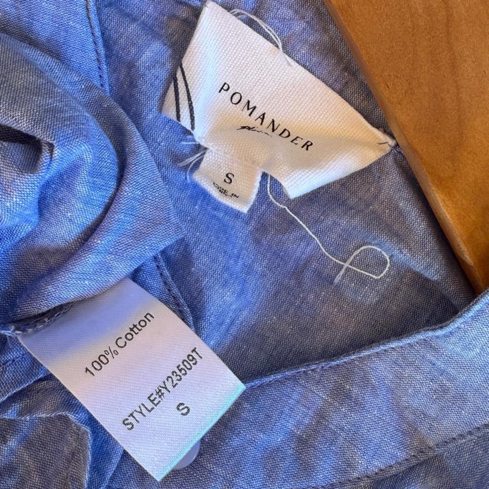 Tuckernuck Pomander Place Chambray Blue Button-Front Midi Dress 100% Cotton - Picture 4 of 4